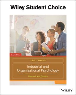 Industrial and Organizational Psychology Research and Practice 7th 9781119304708 Front Cover