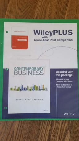 Contemporary Business, 17th Edition Binder Ready Version WileyPLUS Learning Space Card