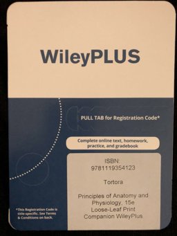 Principles of Anatomy and Physiology, 15e WileyPLUS Card