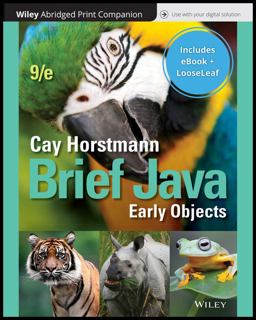 Brief Java: Early Objects, 9e Print Companion with Wiley e-Text Reg Card Set