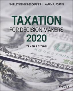 Taxation for Decision Makers, 2020 10th 9781119562108 Front Cover
