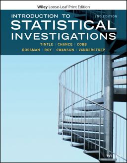 Introduction to Statistical Investigations 2nd 9781119683452 Front Cover