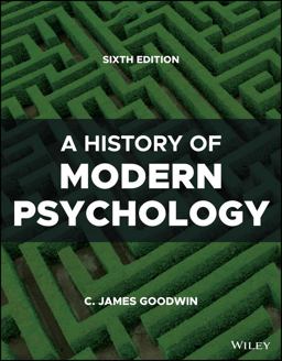 History of Modern Psychology 6th 9781119779261 Front Cover