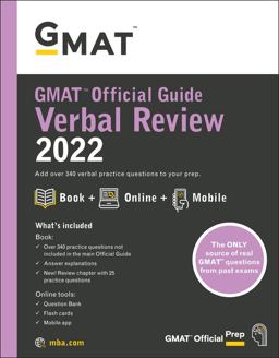 GMAT Official Guide Verbal Review 2022 Book + Online Question Bank  9781119793793 Front Cover