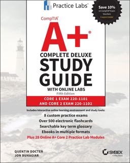 CompTIA a+ Complete Deluxe Study Guide with Online Labs Core 1 Exam 220-1101 and Core 2 Exam 220-1102 5th 9781119863212 Front Cover