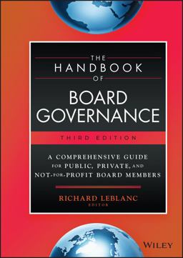 Handbook of Board Governance A Comprehensive Guide for Public, Private, and Not-For-Profit Board Members 3rd 9781119909279 Front Cover