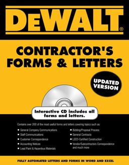DEWALTï¿½ Contractor's Forms and Letters 2nd 9781133277651 Front Cover
