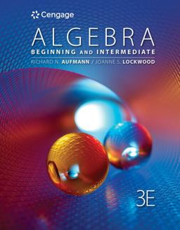 Student Solutions Manual for Aufmann/Lockwood's Algebra: Beginning and Intermediate, 3rd