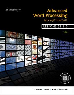 Advanced Word Processing, Lessons 56-110: Microsoft Word  9781133588962 Front Cover