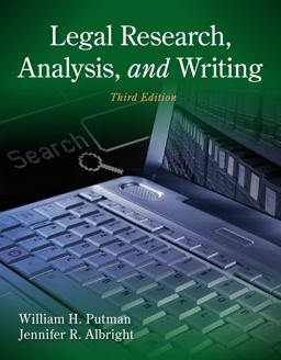 Legal Research, Analysis, and Writing 3rd 9781133591900 Front Cover