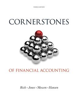 Cornerstones of Financial Accounting (with 2011 Annual Reports: under Armour, Inc. and VF Corporation) Cornerstones of Financial Accounting (with 2011 Annual Reports: under Armour, Inc. and VF Corporation)