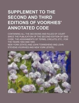 Supplement to the Second and Third Editions of Voorhies' Annotated Code