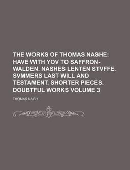The Works of Thomas Nashe