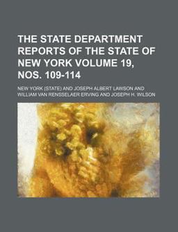 The State Department Reports of the State of New York