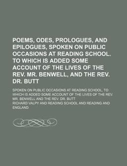 Poems, Odes, Prologues, and Epilogues