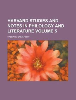 Harvard Studies and Notes in Philology and Literature