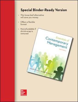 Loose Leaf Essentials of Contemporary Management with Connect Plus