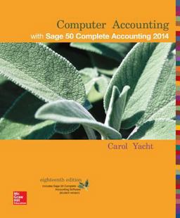 Computer Accounting with Sage 50 Complete Accounting Student CD-ROM 18th 9781259350313 Front Cover