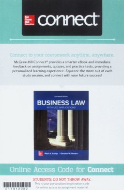 Connect Access Card for Business Law with UCC Applications