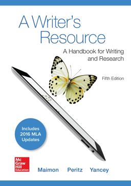 A Writer's Resource 5e MLA 2016 UPDATE