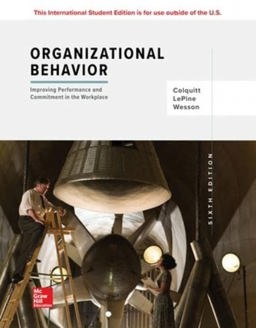 Organizational Behavior 6th 9781260092301 Front Cover