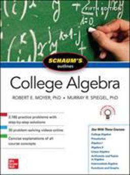 Schaum's Outline of College Algebra:  9781260120769 Front Cover
