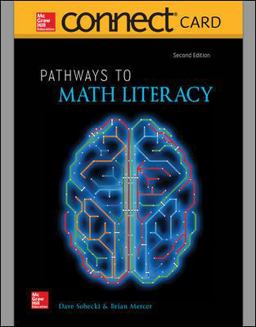 Connect Math Hosted by ALEKS Access Card for Pathways to Math Literacy 2nd 9781260189315 Front Cover