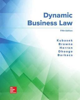 DYNAMIC BUSINESS LAW (PB)  9781260247893 Front Cover