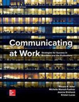Communicating at Work 12th 9781260411997 Front Cover