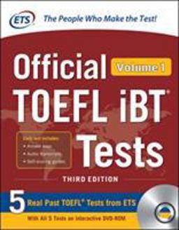 Official TOEFL IBT Tests Volume 1, Third Edition 3rd 9781260441000 Front Cover