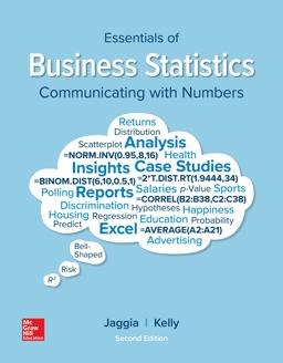 ESSENTIALS OF BUSINESS STATISTICS (LL)  9781260681413 Front Cover