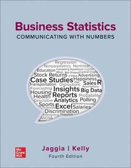 Business Statistics Communicating with Numbers  9781260716306 Front Cover