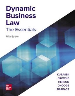 Loose Leaf for Dynamic Business Law: the Essentials 5th 9781264076727 Front Cover