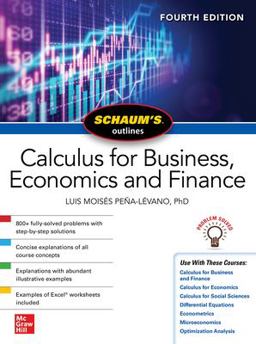 Schaum's Outline of Calculus for Business, Economics and Finance, Fourth Edition 4th 9781264266852 Front Cover