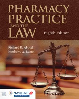 Pharmacy Practice and the Law 8th 9781284089110 Front Cover