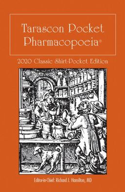 Tarascon Pocket Pharmacopoeia 2020 Classic Shirt-Pocket Edition 34th 9781284196146 Front Cover
