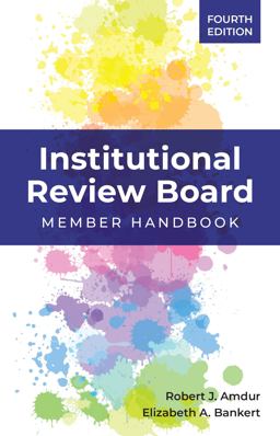 Institutional Review Board Member Handbook 4th 9781284197143 Front Cover