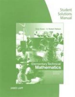 Student Solutions Manual for Ewen/Nelson's Elementary Technical Mathematics, 11th 11th 9781285199276 Front Cover