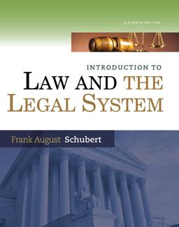 Introduction to Law and the Legal System 11th 9781285438252 Front Cover