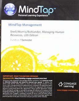MindTap Management, 1 Term (6 Months) Printed Access Card for Snell/Morris/Bohlander's Managing Human Resources, 17th