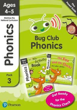 Bug Club Phonics Learn at Home Pack 3, Phonics Sets 7-9 for Ages 4-5 (Six Stories + Parent Guide + Activity Book)