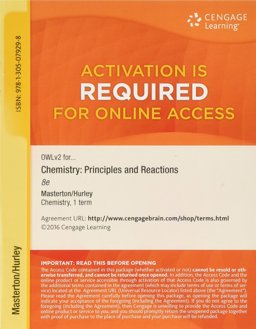 OWLv2, 1 Term (6 Months) Printed Access Card for Masterton/Hurley's Chemistry: Principles and Reactions, 8th