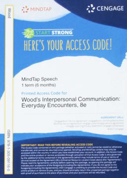 MindTap Speech, 1 Term (6 Months) Printed Access Card for Wood's Interpersonal Communication: Everyday Encounters, 8th