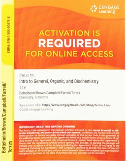 OWLv2, 1 Term (6 Months) Printed Access Card for Bettelheim/Brown/Campbell/Farrell/Torres' Introduction to General, Organic and Biochemistry, 11th