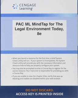 LMS Integrated for MindTap Business Law, 1 Term (6 Months) Printed Access Card for Miller/Cross' the Legal Environment Today, 8th