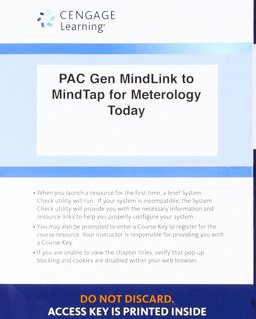 LMS Integrated MindTap Earth Sciences, 1 Term (6 Months) Printed Access Card for Ahrens' Meteorology Today, 11th