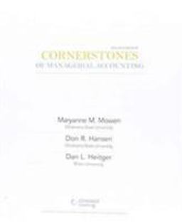 Cornerstones of Managerial Accounting 6th 9781305280748 Front Cover