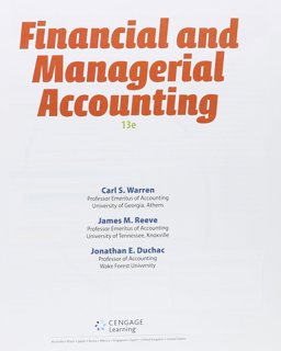 Bundle: Financial and Managerial Accounting, Loose-Leaf Version, 13th + CNOWv2, 2 Terms Printed Access Card 13th 9781305516717 Front Cover