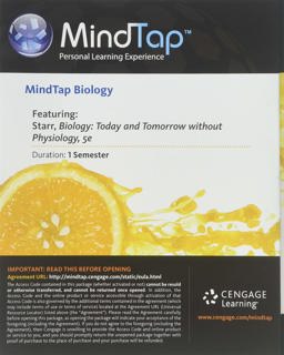 MindTap Biology, 1 Term (6 Months) Printed Access Card for Starr/Evers/Starr's Biology Today and Tomorrow Without Physiology