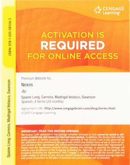 Premium Web Site, 4 Terms (24 Months) Printed Access Card for Long/ Carreira/Velasco/Swanson's Nexos, 4th